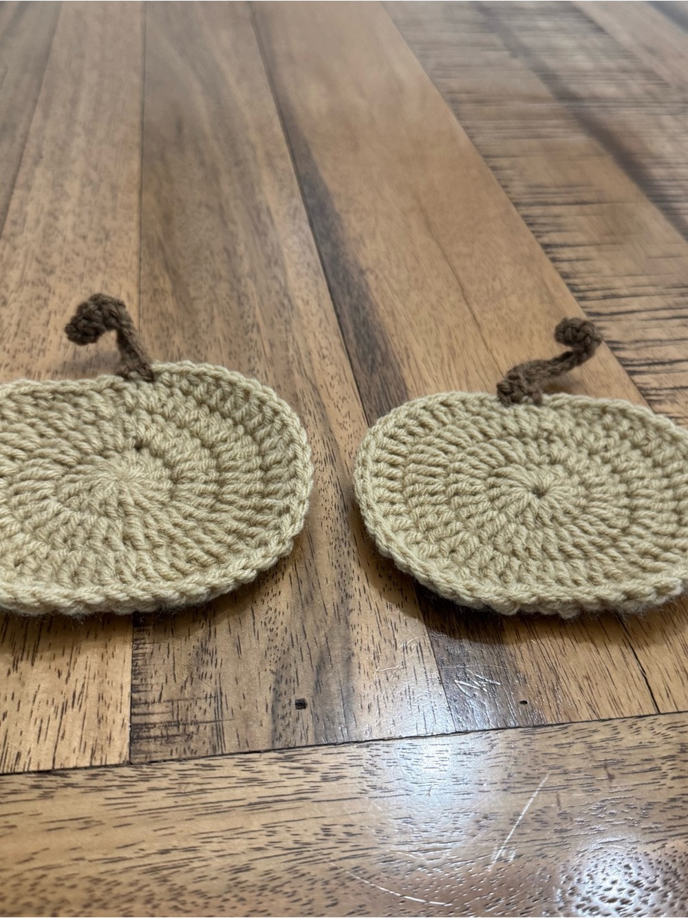 Handmade Cream and brown Crochet coasters Set of 2